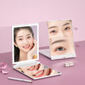 Zonyin Portable Led Light Mirror Travel Desktop Makeup Mirror Cosmetic Compact 1X 2X 5X Magnifying Table Mirror with Led Light