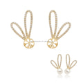 Cute Pearl Earring Mountings 14k Soild Gold Drop Earrings With Natural Diamond AU585 Gold Jewelry Findings Fine Jewelry Making
