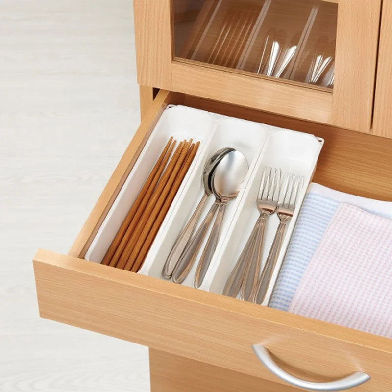 Combination Plastic Kitchen Drawer Organizer Rectangle Cutlery Storage Trays with Flexible Design