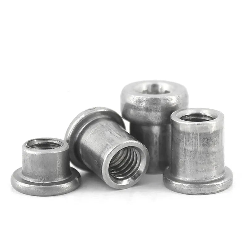 M6 M8 Custom Carbon Steel Plain Female Internally Threaded Metal Flange Bushing Shoulder Round Weld Nuts Spacer