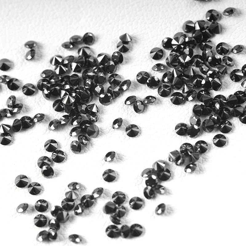 Wholesale Small Size 0.8-2.9mm Loose Moissanite Gemstone Black Melee Shape VVS Quality GRA.Black Card Certified Synthetic Lab