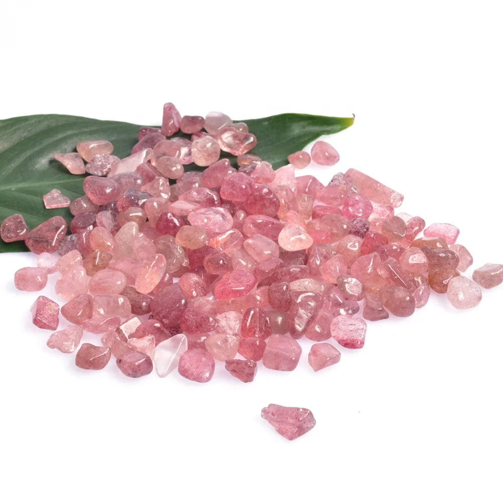 Garden Clastic Rock Natural Strawberry Crystals Healing Stone Tumbled Stones Bulk Crystal Chips Crushed Crystal Gravel