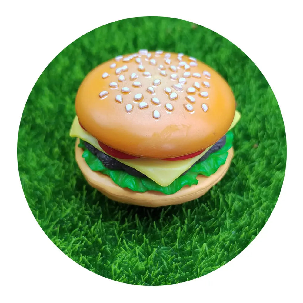 Assorted Mini Dollhouse Food Figurines Sweet Hamburger Chips Popcorn Sandwich Cupcake Ornaments for Kitchen Room Accessories