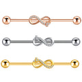 Steel Industrial Barbell Long Key Style CZ Ear Ring for Women Men Cartilage Earring Helix Body Piercing Jewelry Oreja Luck