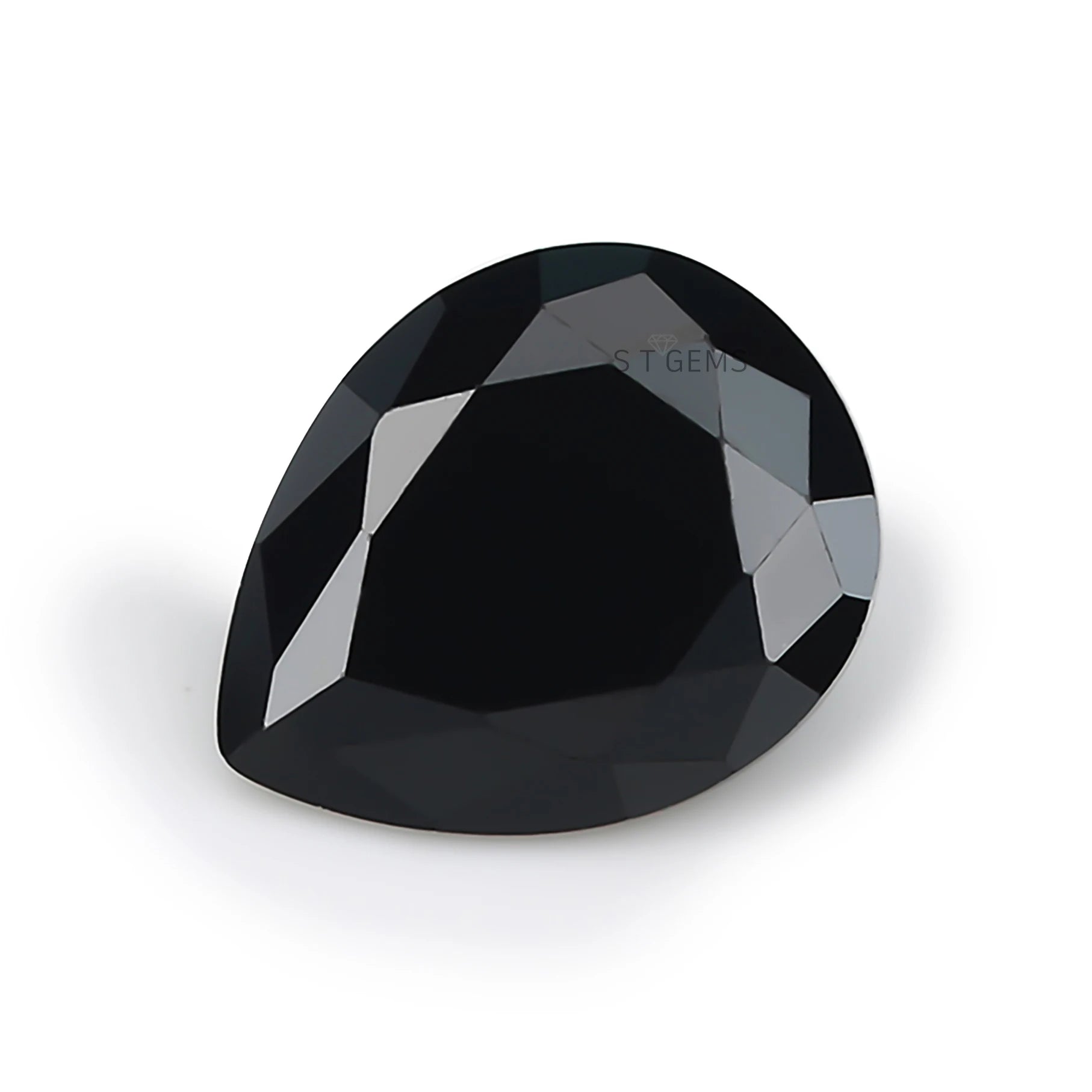 Loose Gemstone Spinel Black Pear Cut Synthetic Spinel for Jewelry Making