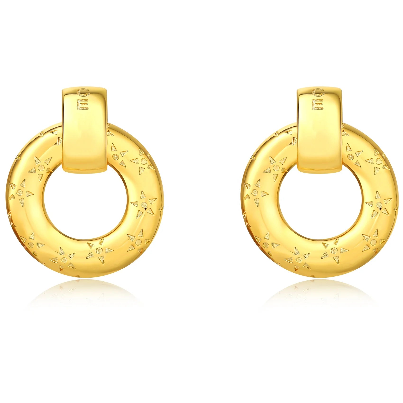 New Niche Personalised Brass and 18K Real Gold Plated Thick Circle Hoop Earrings Factory Customized