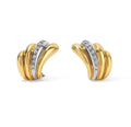 Milskye Stunning Jewelry for Women Fine Fashion 925 Silver 18k Gold Curved Gold Diamond Wave Hoop Earrings