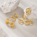 Fashion Hoop Earrings 925 Sterling Silver Statement Diamond Earrings Geometric Cross Flash lightning Gold Plated Earrings Women
