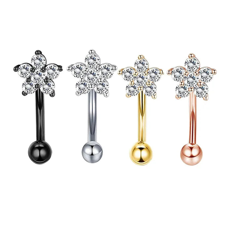 Eyebrow Piercings Key Shape Stainless Steel Cartilage Earrings Helix Tragus Piercing Daith Ear Stud Wedding Engagement Unisex