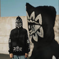 Y2K Men's Oversized Zipper Unisex Heavy Weight 100% Cotton Black Custom Spider Embroidery Full Zip up Hoodie for Men