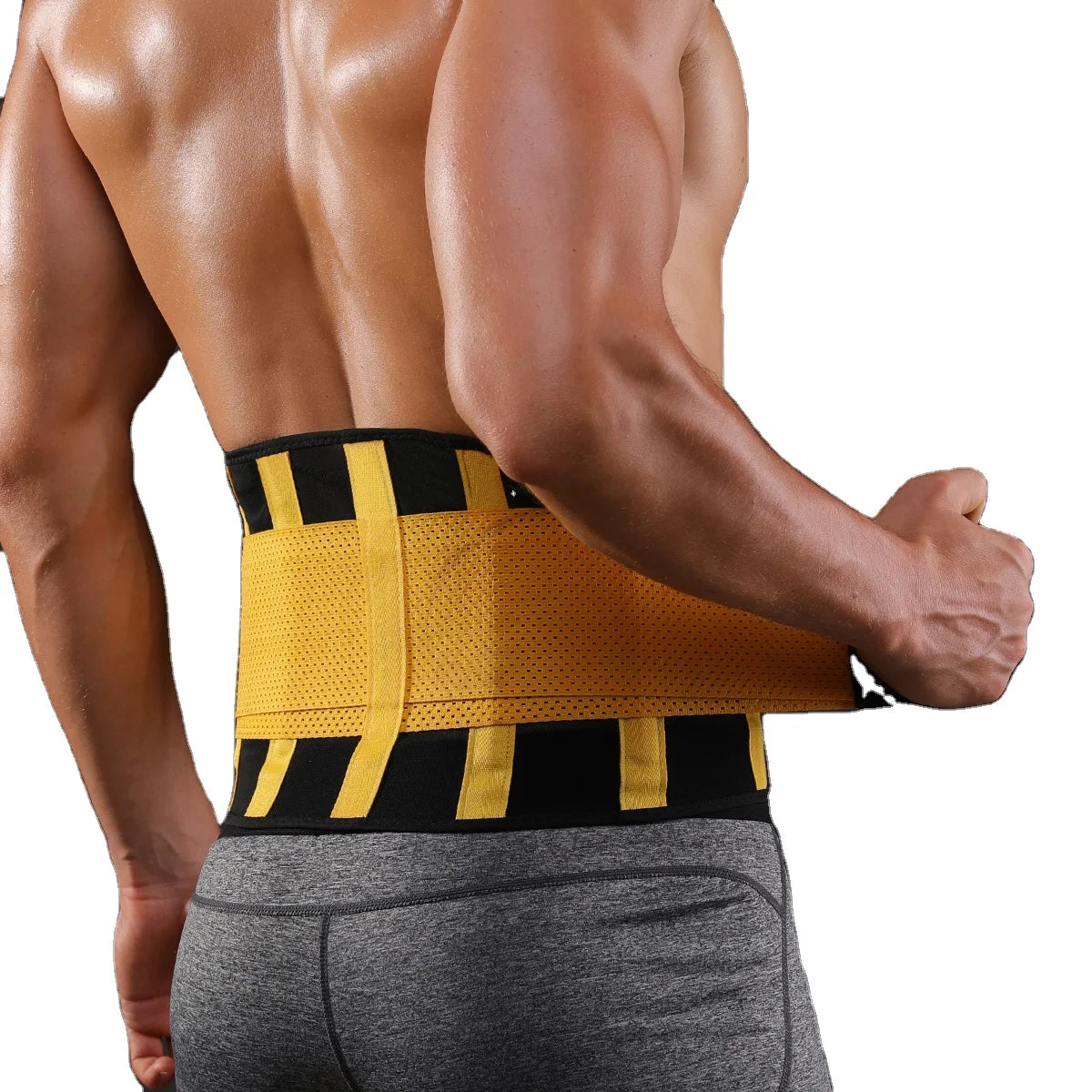 JINGBA OEM Factory Custom Logo Lightweight Breathable Mesh Compression Waist Trainer Body Shaper Nylon Belt Slimming Weight Loss