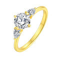 Cubic Zirconia Ring R.GEM. Fine Jewelry Luxury Classic Engagement Party Wedding Stacking 100% 925 Sterling Silver Gold Plated