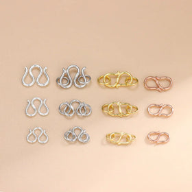 Fine Quality S925 Sterling Silver Clasp Accessories Geometry Multiple S Clasp W Clasp for Bracelet Connection Buckle