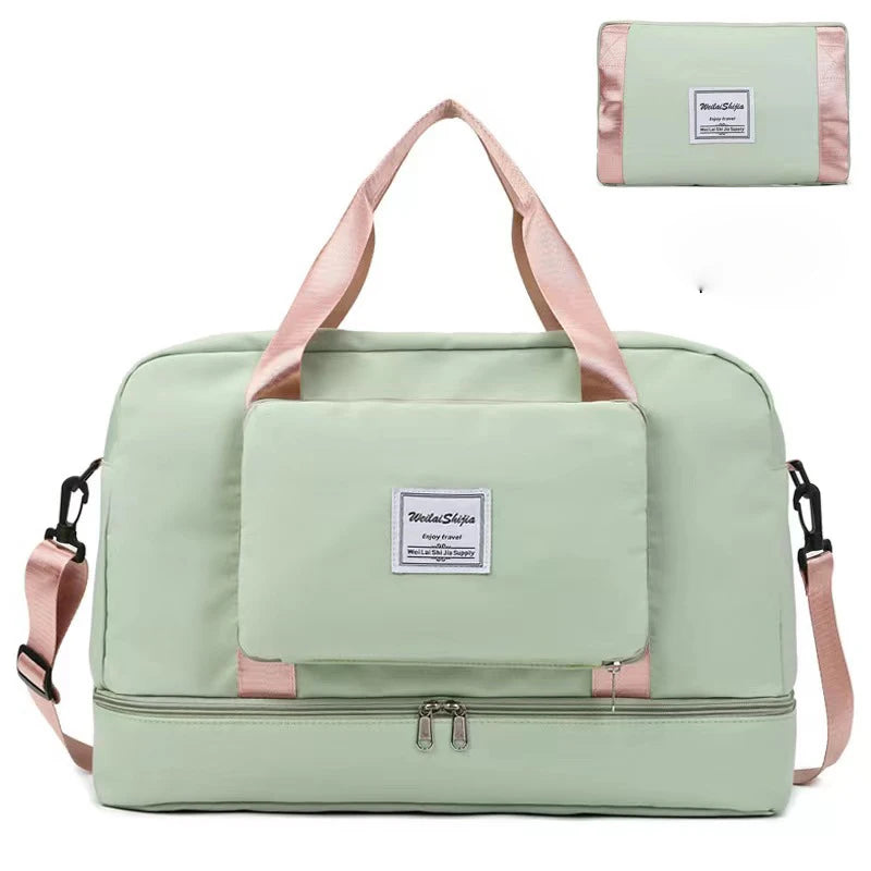 1009 Custom Wholesale Waterproof Large Big Dry Wet Depart Cheap Yoga Sports Gym Tote Traveling Folding Bag With Shoe