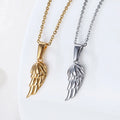 Link Chain Angel Wings Choker Necklace Simple Stainless Steel Pendant Guardian Angel Wings Jewelry for Woman Girls Necklace