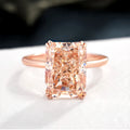 925 Silver & Rose Gold 4cts Radiant Champagne Color Luster Double Prongs Design Solitaire Moissanite Ring for Women