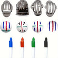 8 Pack Golf Ball Line Marker Template Tool Golf Ball Alignment and Identification Tool 4 Golf Ball Liner Stencil and 4 Pen