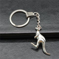 WYSIWYG 47x31mm Antique Silver Plated Antique Bronze Plated Zinc Alloy Kangaroo Keychain Accessories P2-ABD-C10452