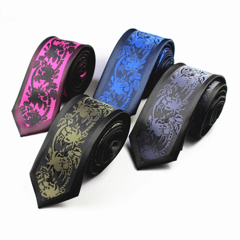 Fashion Floral Paisley Silk Jacquard Woven Tie 6cm Slim Necktie for Men Business Wedding Formal Party Neckwear