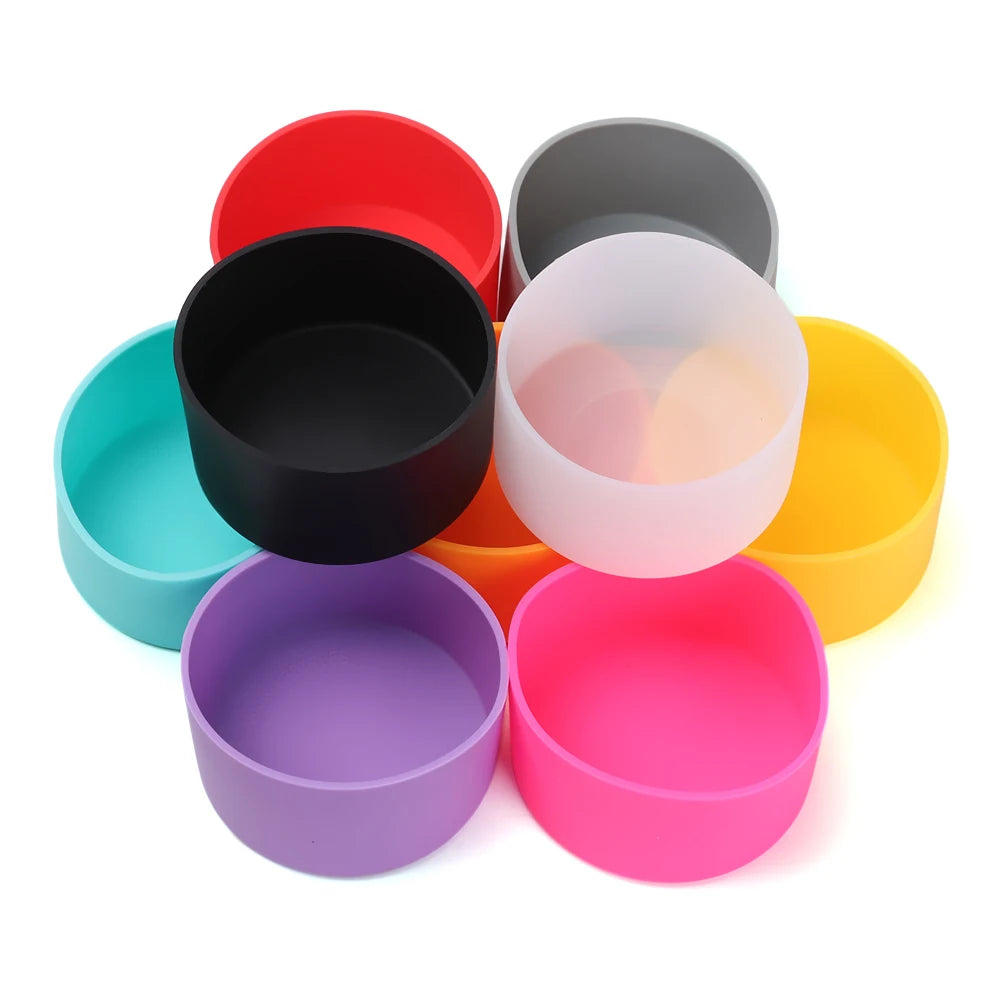 Custom Silicone Anti-Slip Cup Bottom Cover Holder Boot for Thermal Flask Bottle Sleeve Bar Accessories Reusable Custom Logo