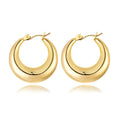 Latest Design Stainless Steel 18K Gold Plated Chunky Hoops Women Large Thick Big Hoop Earrings Gold