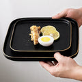 Kitchen Supplies Tableware Dish Bowl Salad Plate 6 8 10inch Japanese square Matte  Black Porcelain Dinnerware Flat Buffet Plate