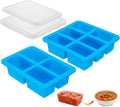 4/6 Grid Silicone Freezer Tray with Lid Steel Reinforced Meal Prep Cube for Soup Sauce Oven Safe Dishwasher Safe BPA Free