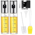5-Piece Set Portable Kitchen Baking Salad BBQ Utensils Glass Spray Bottle Cooking 90ML Olive Oil Sprayer Bottle for Cooking