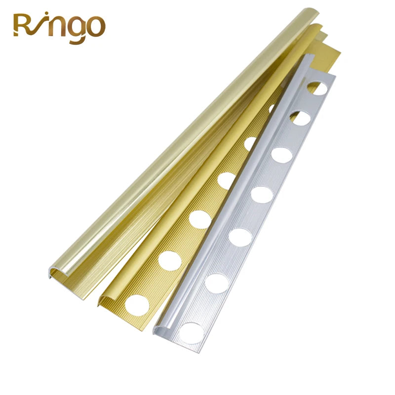 Foshan Ringo Modern Customized Aluminum Alloy Round Shape Corner Edging Trim Tile Strip 2-Year Warranty for Office Building Use