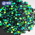 VDD 151 Green Shine SS4-SS30 Glass Rhinestones Crystal Flatback Strass Glitter Stones for DIY Nail Art Crafts Decorations