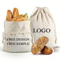 Custom Logo Drawstring Bag 100% Cotton Canvas Thick Drawstring Design Canvas Grocery Bag Cotton Drawstring Dust Bag for Food
