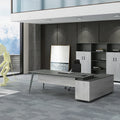 Modular Office Furniture Modern Executive L-Shape Desk Convertible & Extendable Hidden Furniture Features