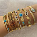 Luxury Vintage Gold Eyes Butterfly Bangle Stainless Steel Jewelry for Women Fashion Steel Bracelet