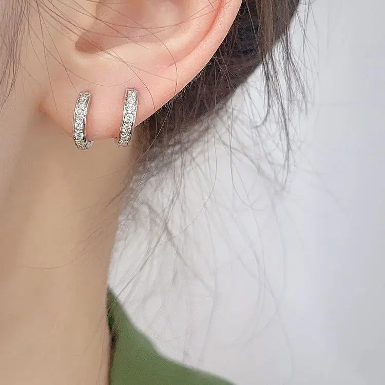 RUYI Diamant Earring Brilliant Stone White Yellow Rose 14k Gold Filled Lab Grown Diamond Jewelry Hoop Earrings