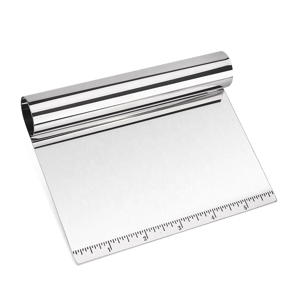 Multi-purpose Stainless Steel Pizza Pastry Cutter Dough Chopper Bench Scraper with Measuring Scale