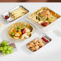 Wholesale Korean Stainless Steel Divided Sauce Plate Rectangle Dipping Sauce Dish Food Serving Trays Dumpling Dividing Plate