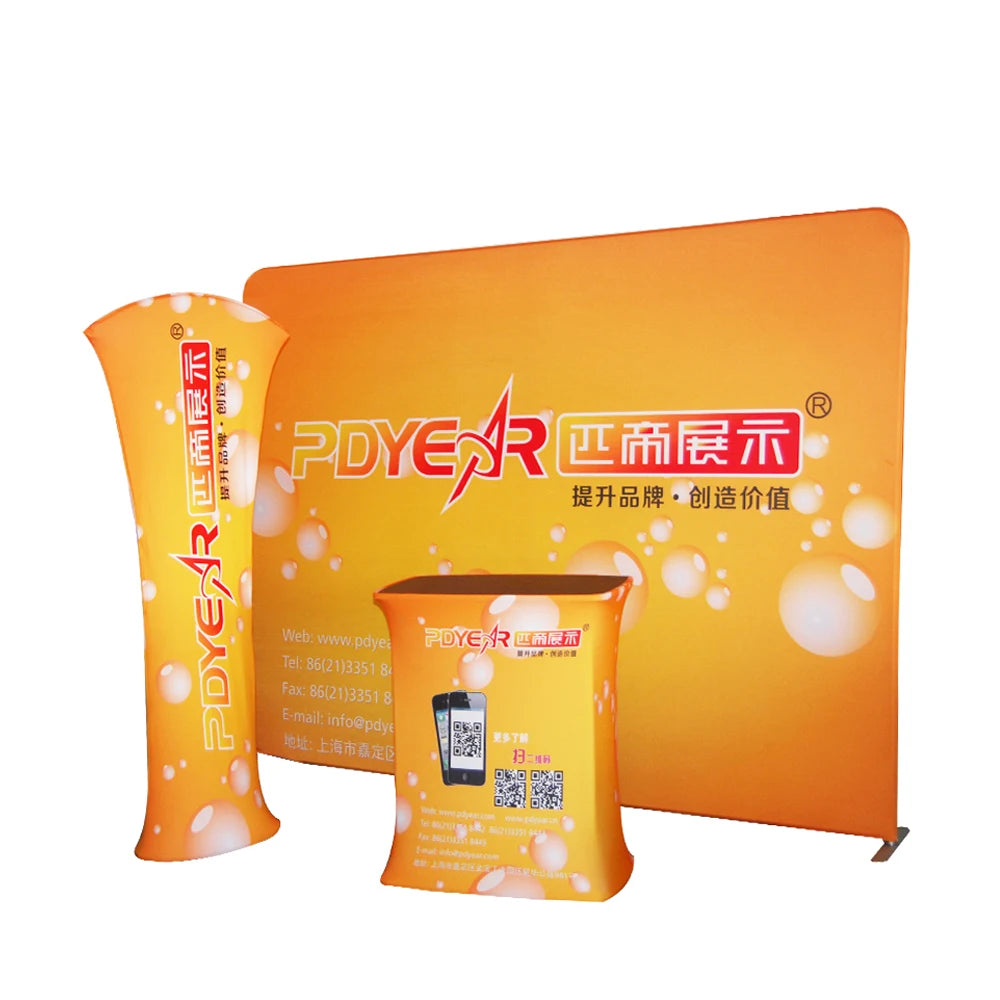 RTS 20ft Curved Tension Fabric Backdrop Stand Custom Trade Show Booth Pop up Display Design 10x10 for Exhibition Booth