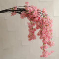 2022 New Design 3 Petals 4 Forks Dense Artificial Cherry Blossom Silk Flower for Sakura Arrangement Wedding Decorations