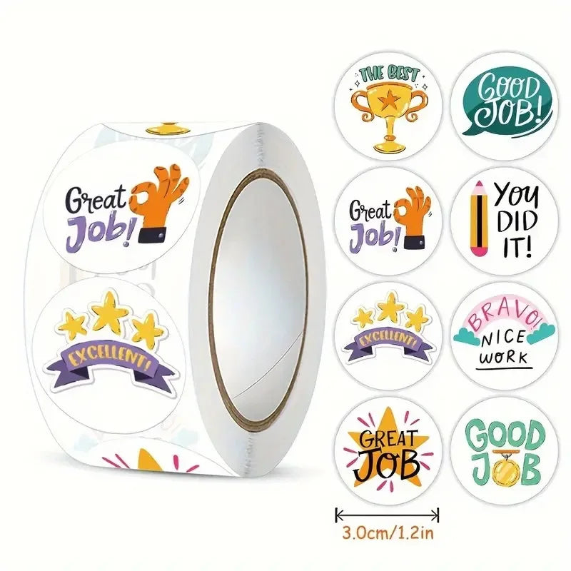 Wholesale Cute Cartoon Animal Encouragement English Stickers Self-Adhesive Kidsren Reward Labels Packaging Labels