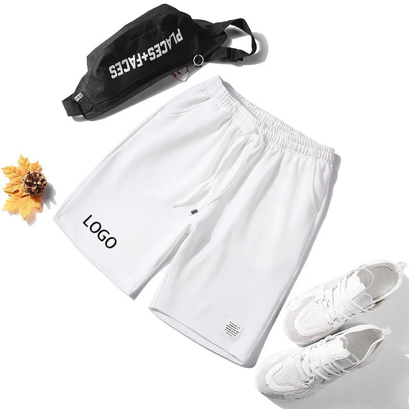 Custom Logo Hot Grey Knit Outdoor Gym Running Polyester Shorts for Men Breathable Beach Shorts Mid Casual Model Number Red for