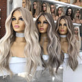 Drop Shipping White Ash Blonde Highlight Color Best Virgin Remy Russian Cuticle Human Hair Lace Front Wigs for Women