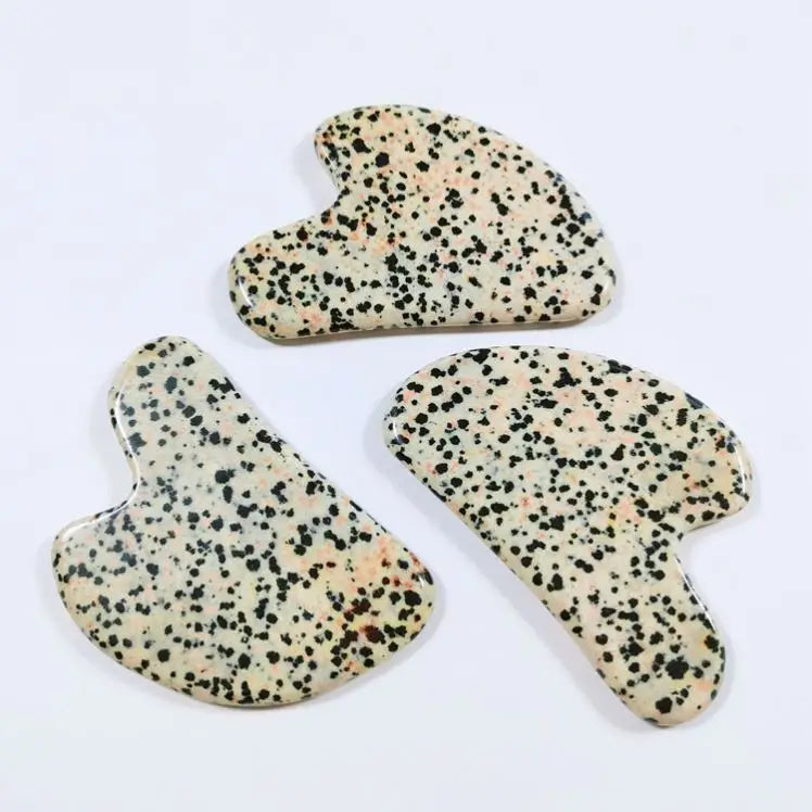 HZ Wholesale Price Natural Stone Scraper Chinese Gua Sha Tools Dalmation jasper Jade Guasha Board