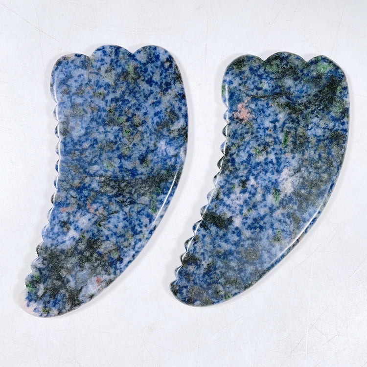 Huiying Natural Spiky Claw Shape Blue Spot Facial Gua Sha Board For Beauty And Personal Care For Female Beauty