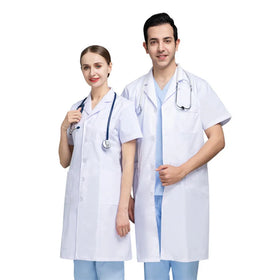 High Quality Medical Clothing Nurse Doctor Working Clothes Lady Women Hospital Clothing Long Sleeve Short Sleeve White Lab Coat
