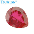 Lab Grown Ruby Natural Cut Pear Shape 5# Synthetic Red Ruby Corundum Loose Gemstone with Inclusions