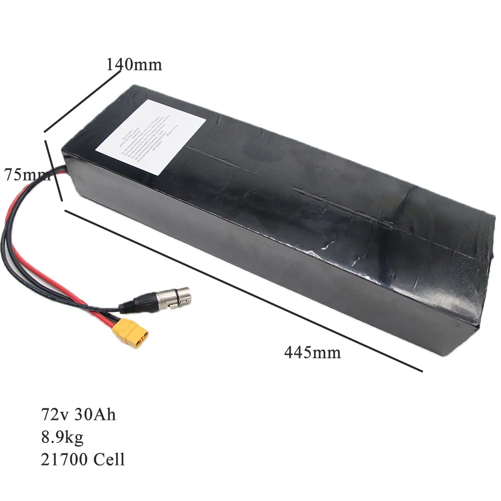 Custom 72v 30ah 35ah 1000W Lithium Ion Battery Pack for Electric Bike 18650 & 21700 Power Battery Electric Bicycle
