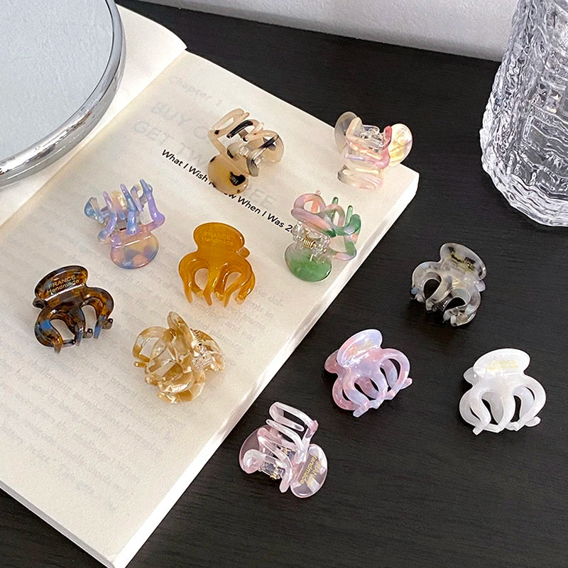 Dowell Korean Style Garra De Cabelo Small Size Acetate Hair Claw Clip FRANCE Gold Label Back Head