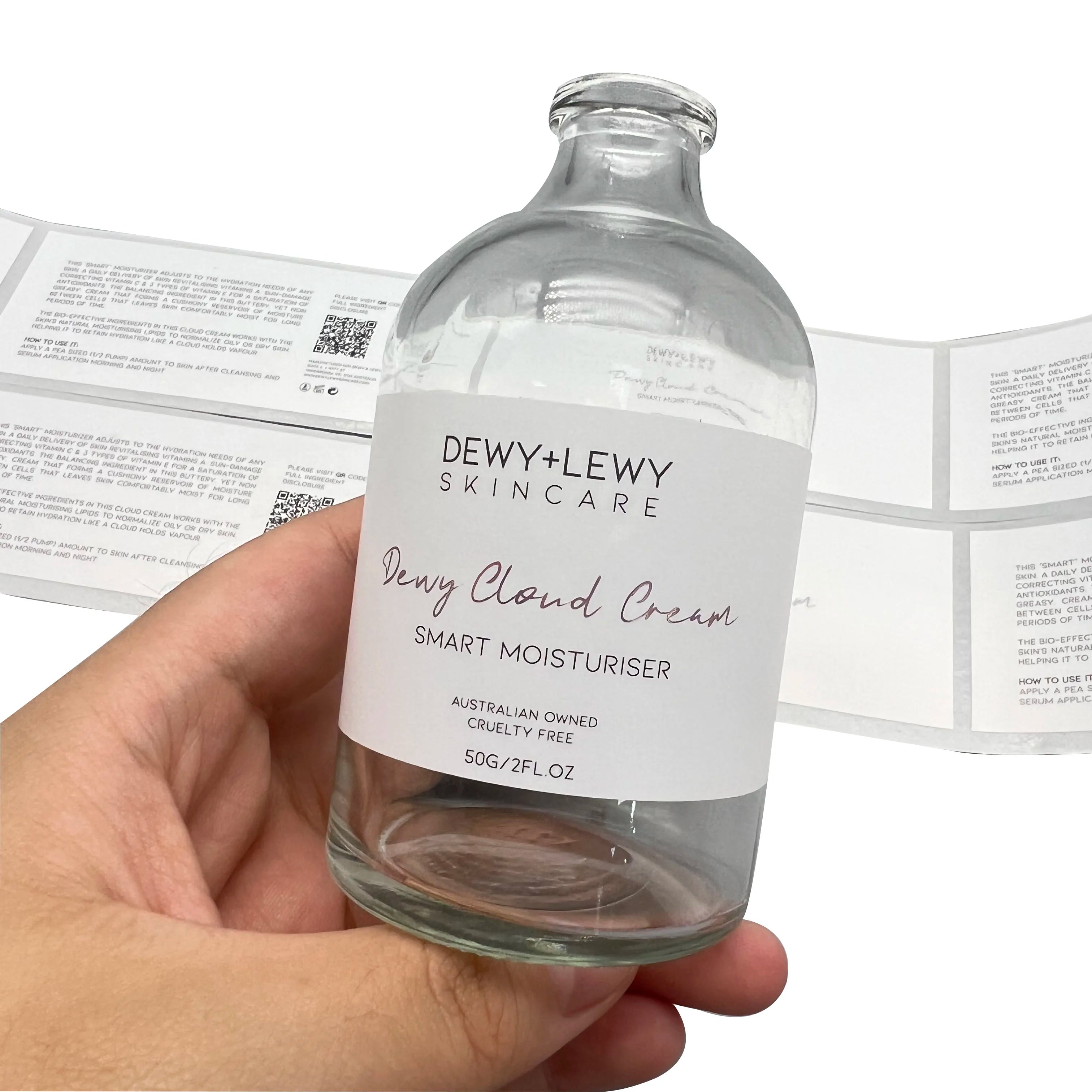 White Self Adhesive Custom Cosmetic Bottle Package Label Embossed Sticker Labels Printing