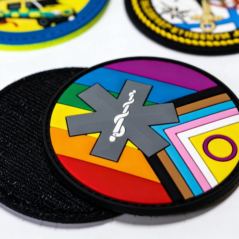 Custom 2D/3D Embossed Soft PVC Rubber Patches with Velcro Suitable for Sewing Onto Clothing Hats and Bags.Promotional Patches