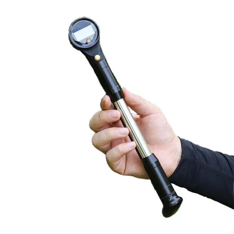 Mini Bicycle Pump with Digital Gauge & Releasing Button Front Fork Pump for Bike Pressure Inflator